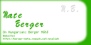 mate berger business card